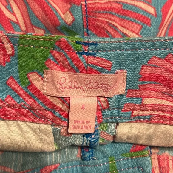 Lilly Pulitzer Blue and Pink Floral Shorts - Picture 3 of 3